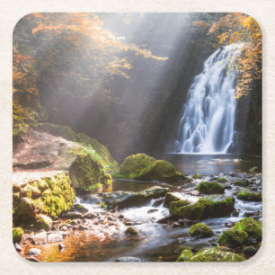 Landkreis Antrim, Nordirland Glenoe Wasserfall-  Rechteckiger Pappuntersetzer