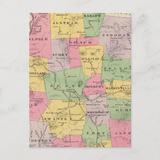 Landkreis Cheshire, NH Postkarte (Vorderseite)