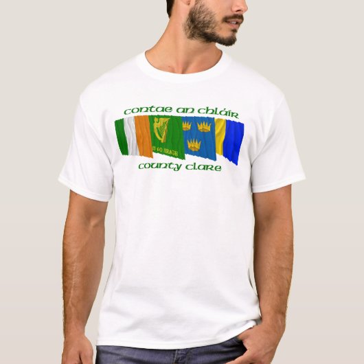 Landkreis-Clare-Flaggen T-Shirt (Vorderseite)