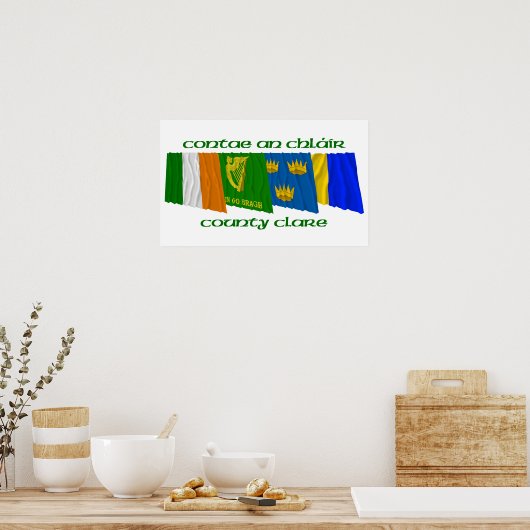 Landkreis-Clare-Flags Poster (Küche)
