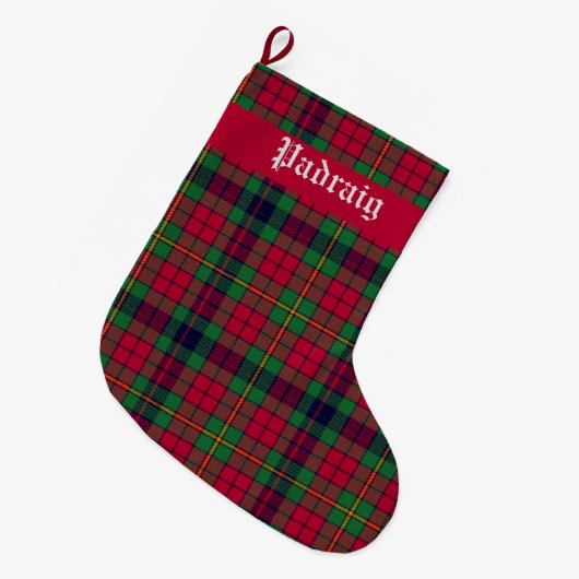 Landkreis Clare Tartan individuell anpassbar Großer Weihnachtsstrumpf (Vorderansicht (hängend))