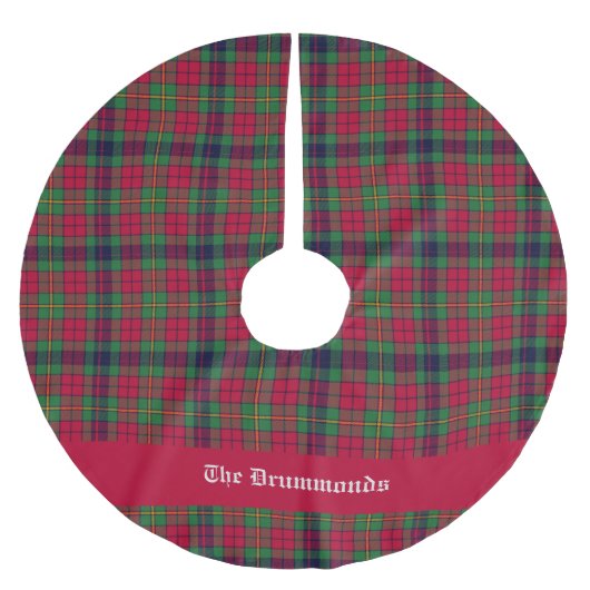 Landkreis Clare Tartan individuell anpassbar Polyester Weihnachtsbaumdecke (Vorderseite)