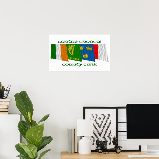 Landkreis Cork Flags Poster (Heimbüro)
