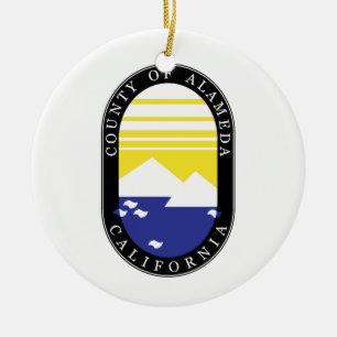 Landkreis der Alameda-Flagge Keramikornament