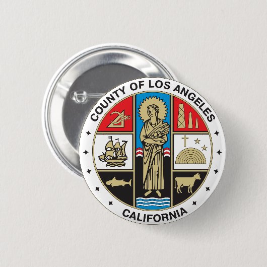 Landkreis des Siegels Los Angeles Button (Vorne & Hinten)