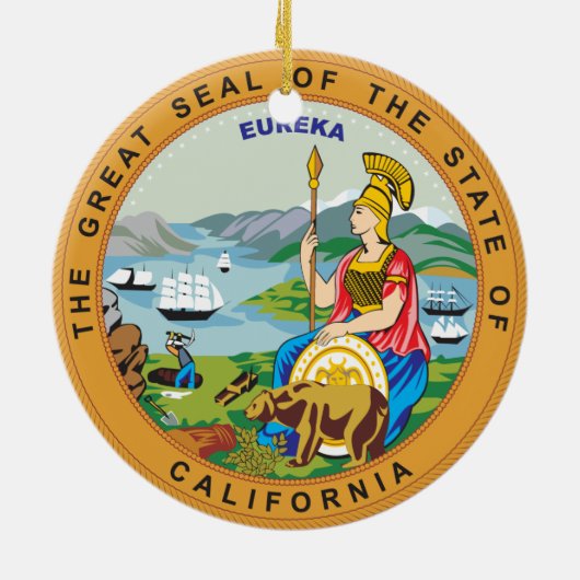 Landkreis des Siegels Los Angeles Keramikornament (Hinten)
