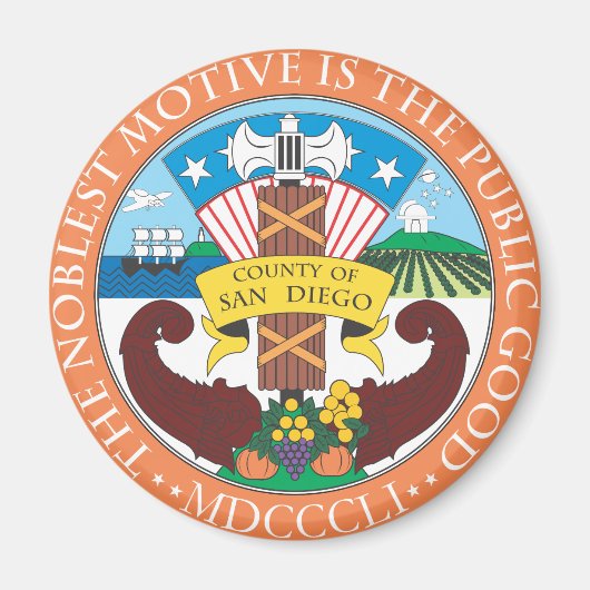 Landkreis des Siegels San Diego Magnet (Vorne)