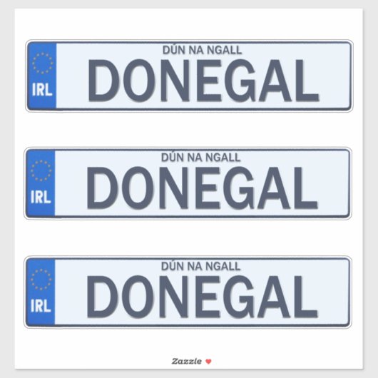 Landkreis Donegal Irish Reg Plate Decal Stickers x Aufkleber (Blatt)