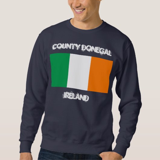 Landkreis Donegal, Irland mit irischer Flagge Sweatshirt (Vorderseite)