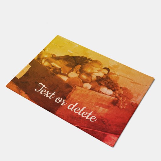 Landkreis Fair Blue Ribbon Obst Vintag Personalisi Fußmatte (Schrägansicht)