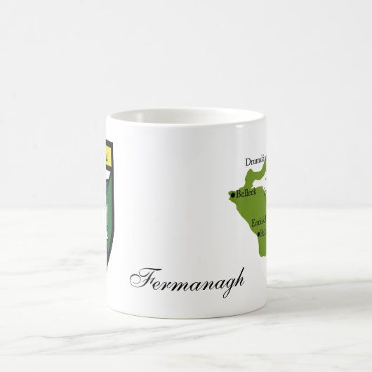 Landkreis Fermanagh Karten-u. Wappen-Tassen Kaffeetasse (Mittel)