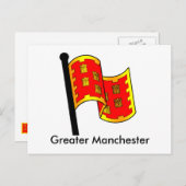 Landkreis Flag Greater Manchester Postkarte (Vorne/Hinten)