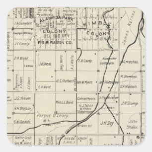 Landkreis Fresno, Kalifornien 2 Quadratischer Aufkleber