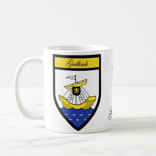 Landkreis-Galwaykarten-u. -Wappen-Tassen Kaffeetasse (Links)