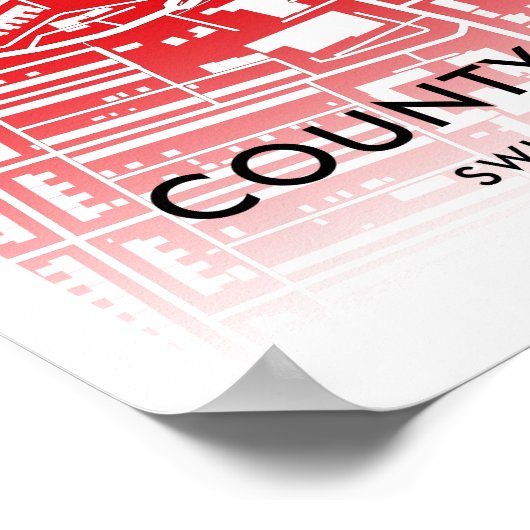 Landkreis Ground Stadium Karte - Zuhause Swindon T Poster (Ecke)