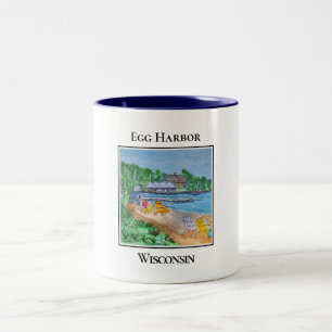 Landkreis, Hafen von Ei, Wisconsin Zweifarbige Tasse