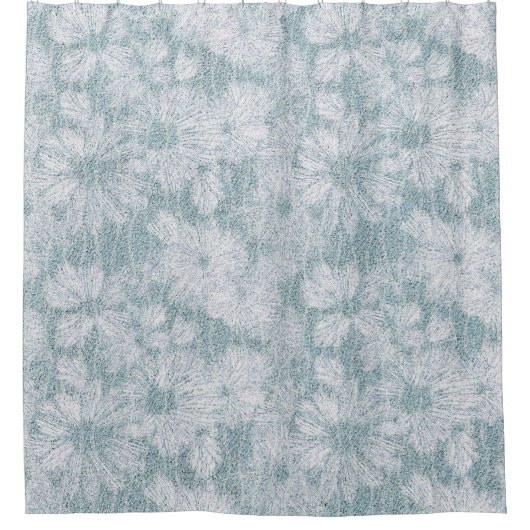 Landkreis Hütte Velvety Blue Daisy Duschvorhang (Vorderseite)