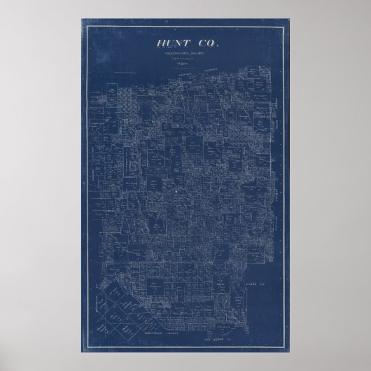 Landkreis jagen, Texas 1894 Vintage Karte Poster (Vorne)