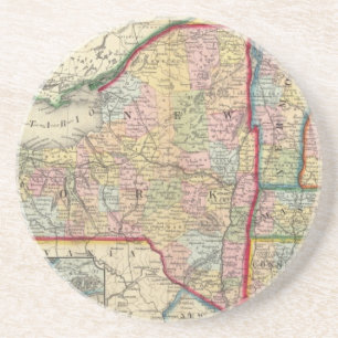 Landkreis Karte der Staaten von New York Getränkeuntersetzer