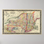 Landkreis-Karte der Staaten von New York Poster (Vorne)