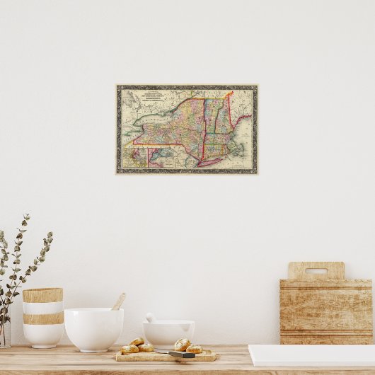 Landkreis-Karte der Staaten von New York Poster (Küche)