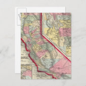 Landkreis-Karte Kaliforniens Postkarte (Vorne/Hinten)