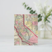 Landkreis-Karte Kaliforniens Postkarte (Stehend Vorderseite)