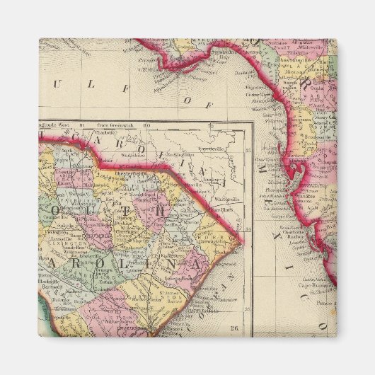 Landkreis Karte von Florida Magnet (Vorne)