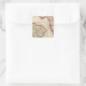 Landkreis Karte von Florida Quadratischer Aufkleber (Tasche)