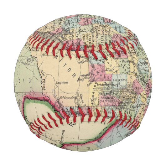 Landkreis-Karte von Texas Baseball (Vorderseite)