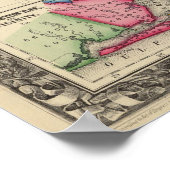 Landkreis-Karte von Texas Poster (Ecke)