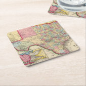 Landkreis-Karte von Texas Rechteckiger Pappuntersetzer (angewinkelt)