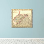 Landkreis-Karte West Virginia Leinwanddruck (Insitu (Holzboden))