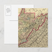 Landkreis-Karte West Virginia Postkarte (Vorne/Hinten)