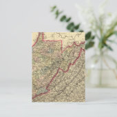 Landkreis-Karte West Virginia Postkarte (Stehend Vorderseite)