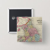 Landkreis Map of England, und Wales Button (Vorne & Hinten)