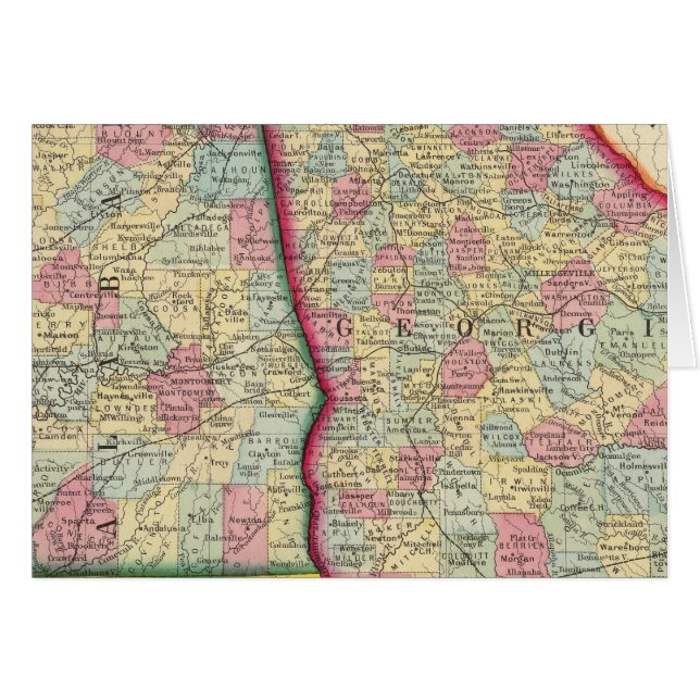 Landkreis Map of Georgia und Alabama (Vorderseite (Horizontal))