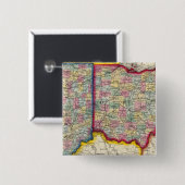 Landkreis Map of Ohio und Indiana Button (Vorne & Hinten)