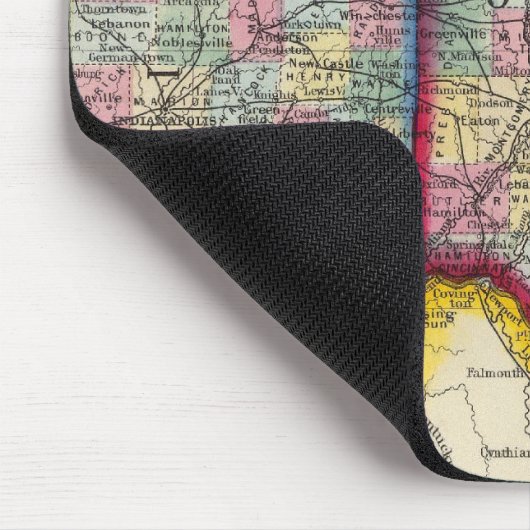 Landkreis Map of Ohio und Indiana Mousepad (Ecke)