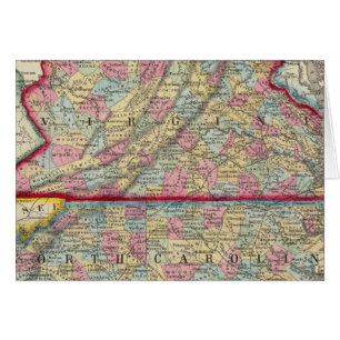 Landkreis Map of Virginia und North Carolina