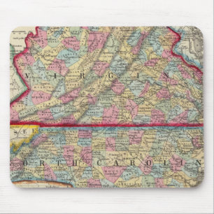Landkreis Map of Virginia und North Carolina Mousepad
