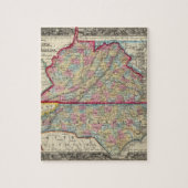 Landkreis Map of Virginia und North Carolina Puzzle (Vertikal)