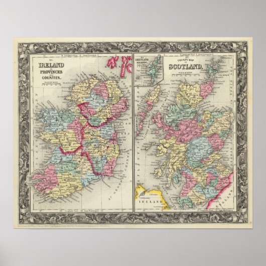 Landkreis Map Schottland Poster (Vorne)