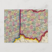 Landkreis Map von Ohio und Indiana Postkarte (Vorderseite)