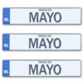 Landkreis Mayo Irish Reg Plate Decal Stickers x 3 Aufkleber (Vorderseite)