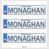 Landkreis Monaghan Irish Reg Plate Decal Stickers  Aufkleber (Blatt)