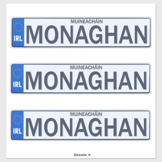 Landkreis Monaghan Irish Reg Plate Decal Stickers Aufkleber (Blatt)