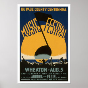 Landkreis-Musik-Festival, 1939. Vintage Werbung Poster
