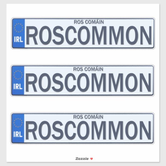 Landkreis Roscommon Irish Reg Plate Decal Stickers Aufkleber (Blatt)