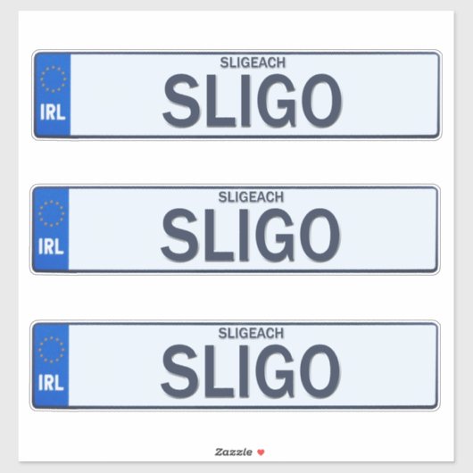 Landkreis Sligo Irish Reg Plate Decal Stickers x3 Aufkleber (Blatt)